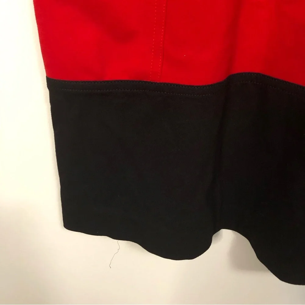 Kate Spade Racquel Ponte Colorblock Red Black Sheath Dress Medium